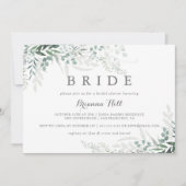 ミニマリストグリーナリーユーカリプトゥスブライドブライダルシャワー 招待状 (正面)
