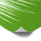 ミニマリストグリーンとホワイトのポピー草原の花 ポスター (角)