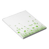 ミニマリストグリーンとホワイトポピーズメドウフローラ ノートパッド (アングル)
