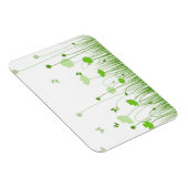 ミニマリストグリーンとホワイトポピーズメドウフローラ マグネット (右側)