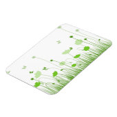 ミニマリストグリーンとホワイトポピーズメドウフローラ マグネット (左側)