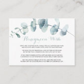 ミニマリストグリーンのホワイトハネムーンメッセージカード エンクロージャーカード (正面)