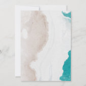 ミニマリストグリーンの夏の海辺のウェディング セーブザデート (裏面)