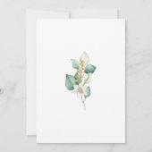 ミニマリストグリーンの結婚式リハーサルディナー招待状 招待状 (裏面)