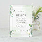 ミニマリストグリーンの結婚式招待状 招待状 (スタンド正面)