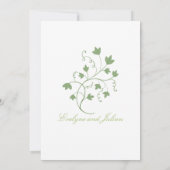 ミニマリストグリーンアイビー結婚式招待状 招待状 (裏面)