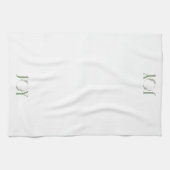 ミニマリストグリーンウォーター色リースジョークリスマス キッチンタオル (横)