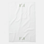 ミニマリストグリーンウォーター色リースジョークリスマス キッチンタオル (縦)