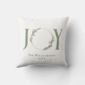 ミニマリストグリーンウォーター色リースジョークリスマス クッション (裏面)