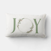 ミニマリストグリーンウォーター色リースジョークリスマス ランバークッション (裏面)