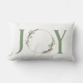 ミニマリストグリーンウォーター色リースジョークリスマス ランバークッション (正面)