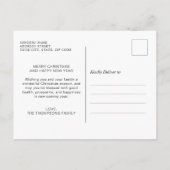 ミニマリストグリーングリッター金ゴールドJOYフォトホリデー ポストカード (裏面)