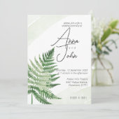 ミニマリストグリーンシダ結婚式招待状 招待状 (スタンド正面)