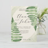 ミニマリストグリーンシダ結婚式招待状 招待状 (スタンド正面)