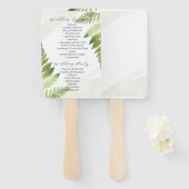 ミニマリストグリーンシダ結婚式 プログラムファン ハンドファン (正面&裏面)