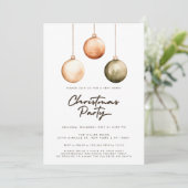 ミニマリストグリーンナチュラルオーナメントクリスマスパーティー 招待状 (スタンド正面)