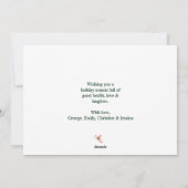 ミニマリストグリーンハッピーホリデーズエレガントタイポグラフィ シーズンカード (裏面)