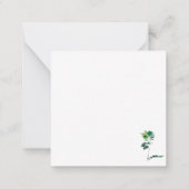 ミニマリストグリーンハンドクラフトパーソナライズされたシダ ノートカード (裏面)