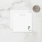 ミニマリストグリーンハンドクラフトパーソナライズされたシダ ノートカード (正面/裏面インサイチュ)