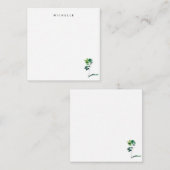 ミニマリストグリーンハンドクラフトパーソナライズされたシダ ノートカード (正面/裏面)