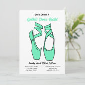 ミニマリストグリーンバレエダンス発表会招待状 招待状 (スタンド正面)