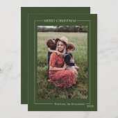 ミニマリストグリーンファミリーフォト シーズンカード (正面/裏面)