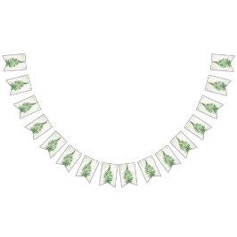 ミニマリストグリーンファーンウェディングサイン バンティングフラッグ