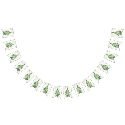 ミニマリストグリーンファーンウェディングサイン バンティングフラッグ (全)