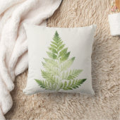 ミニマリストグリーンファーンボタニカルイラストレーション クッション (ブランケット)