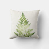 ミニマリストグリーンファーンボタニカルイラストレーション クッション (裏面)