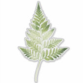 ミニマリストグリーンファーンボタニカルイラストレーション シール (正面)