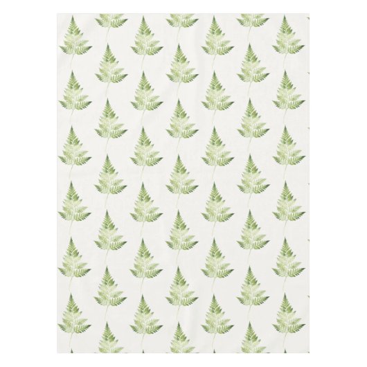 ミニマリストグリーンファーンボタニカルイラストレーション テーブルクロス (正面)