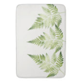 ミニマリストグリーンファーンボタニカルイラストレーション バスマット (正面縦)