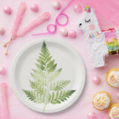 ミニマリストグリーンファーンボタニカルイラストレーション ペーパープレート (パーティー)