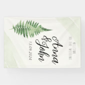 ミニマリストグリーンフェアウェディングサイン 横断幕 (横)