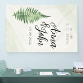 ミニマリストグリーンフェアウェディングサイン 横断幕 (トレードショー)