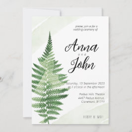ミニマリストグリーンフェアウェディング招待状 招待状