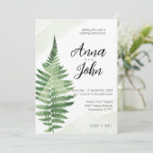 ミニマリストグリーンフェアウェディング招待状 招待状 (スタンド正面)