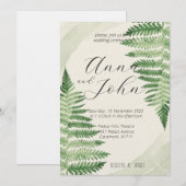 ミニマリストグリーンフェアウェディング招待状 招待状 (正面/裏面)