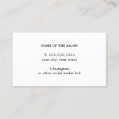 ミニマリストグリーンフェイク金ゴールドはさみ美容師 名刺 (裏面)