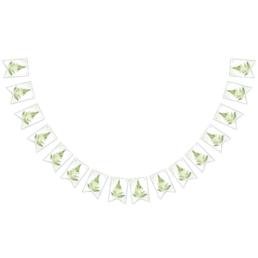 ミニマリストグリーンフェルン結婚式看板 バンティングフラッグ (全)