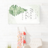 ミニマリストグリーンフェルン結婚式看板 横断幕 (インサイチュ)