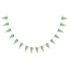 ミニマリストグリーンフェン結婚式看板 バンティングフラッグ