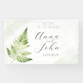 ミニマリストグリーンフェン結婚式看板 横断幕 (横)