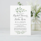 ミニマリストグリーンフローラブライダルシャワー招待状 招待状 (スタンド正面)