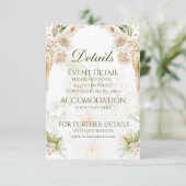 ミニマリストグリーンベージュ結婚フローラ詳細カード サンキューカード (スタンド正面)