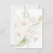 ミニマリストグリーンベージュ結婚フローラ詳細カード サンキューカード (裏面)