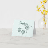 ミニマリストグリーンホワイトダンデリオンフラワーありがとう カード (黄色い花)