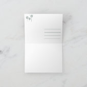 ミニマリストグリーンホワイトダンデリオンフラワーありがとう カード (内部)