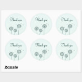 ミニマリストグリーンホワイトダンデリオンフラワーありがとう ラウンドシール (シート)